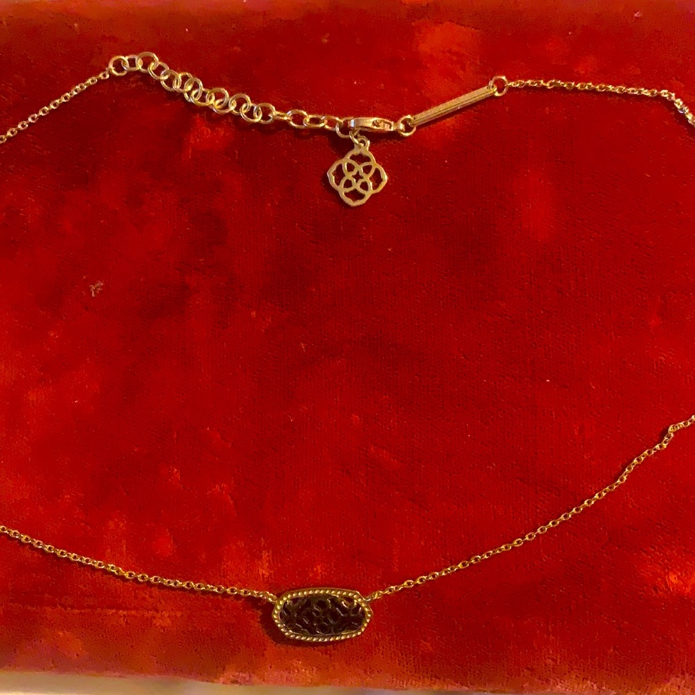 Kendra Scott Elisa Gold Satellite Pendant Necklace black